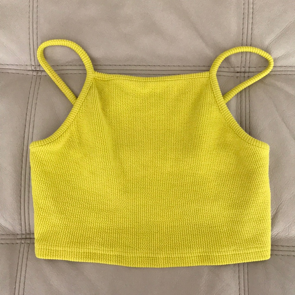 Topshop yellow crop top